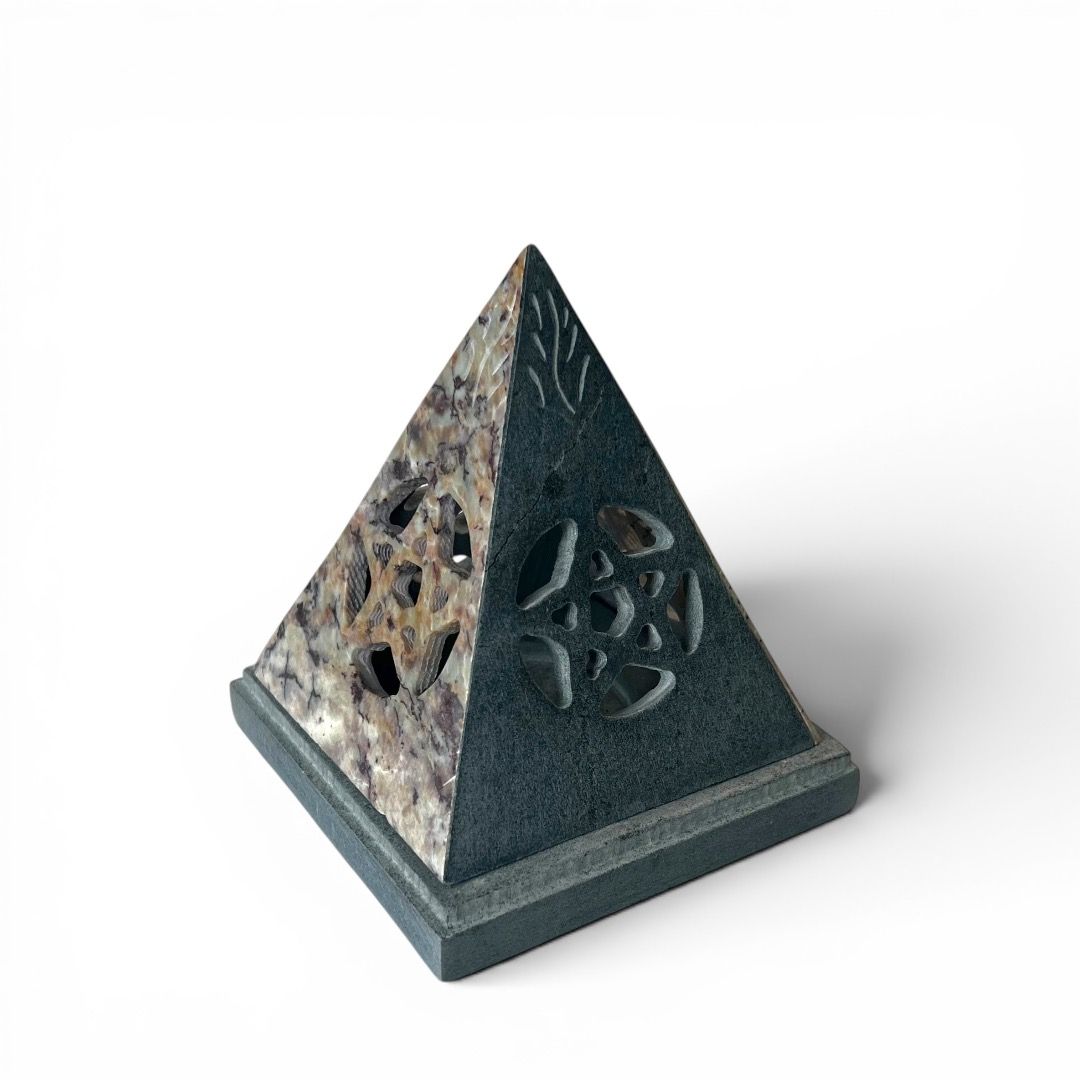 Brucia incenso e Portacandela Piramide con Pentagramma