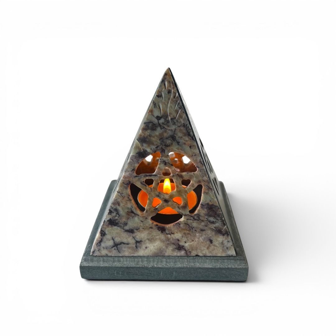 Brucia incenso e Portacandela Piramide con Pentagramma