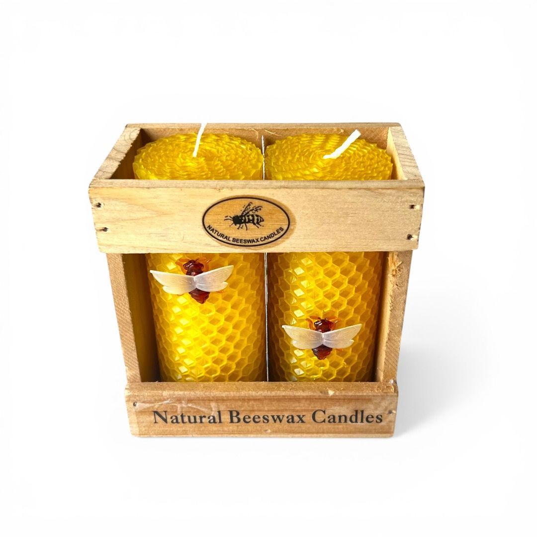 Coppia di Candele in cera d'api