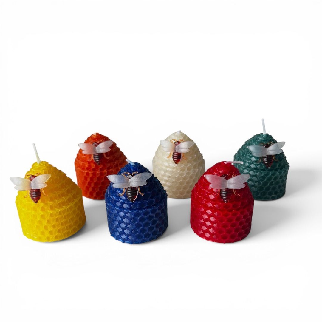 Espositore con 24 Candele Alveare in cera d'api