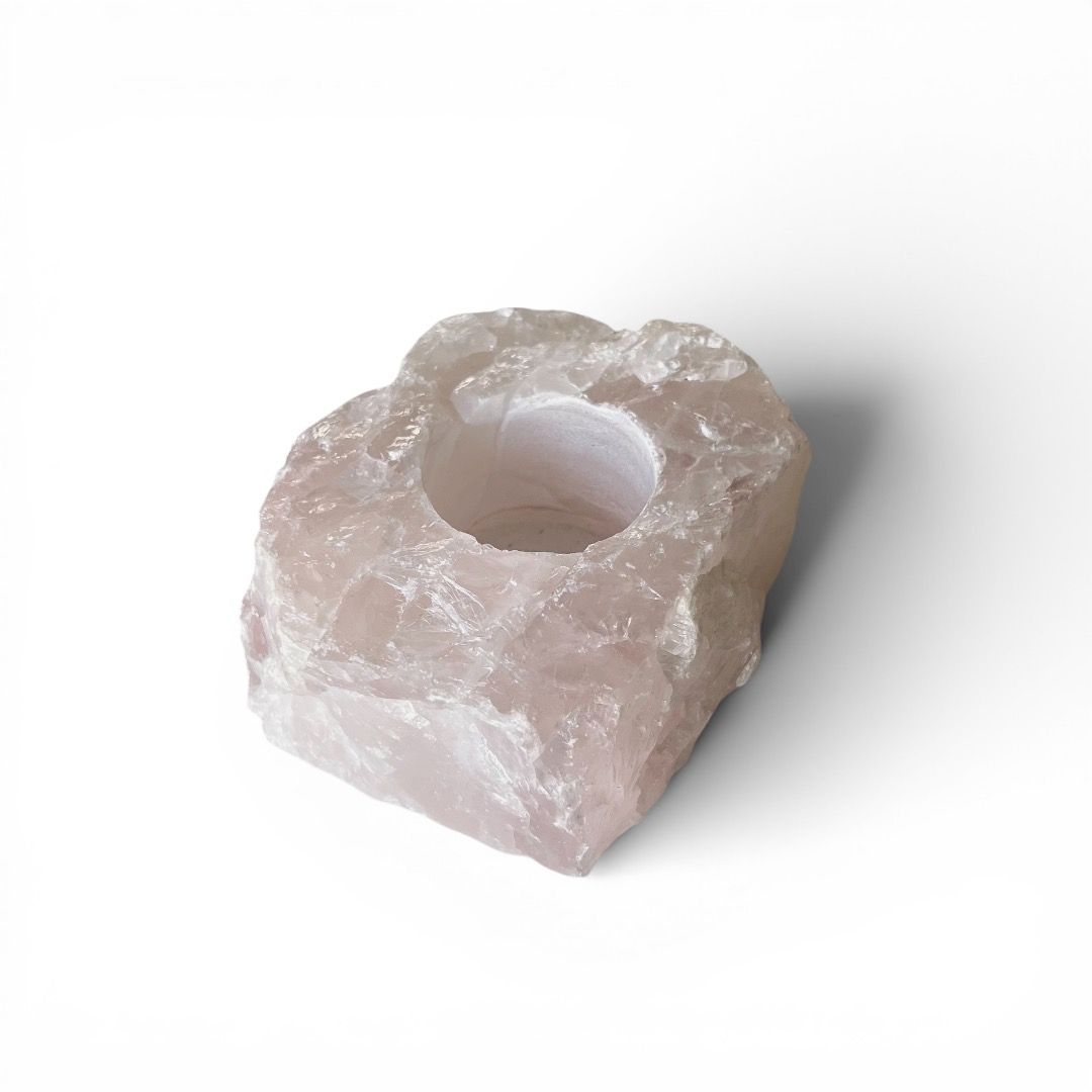 Portalumino in Quarzo Rosa grezzo