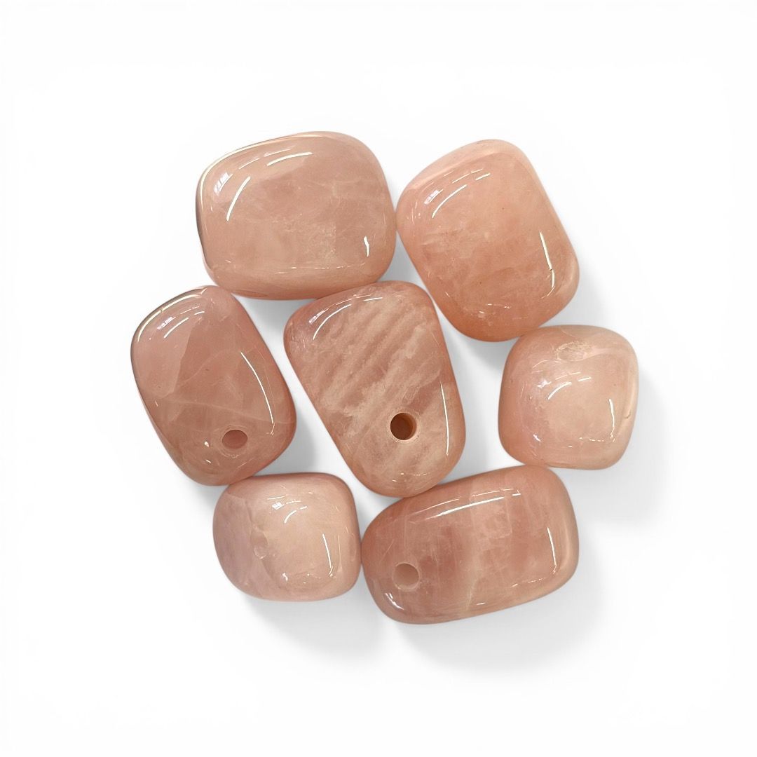 Pietra Burattata Forata Quarzo Rosa