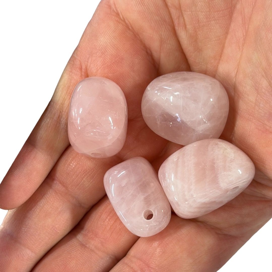 Pietra Burattata Forata Quarzo Rosa