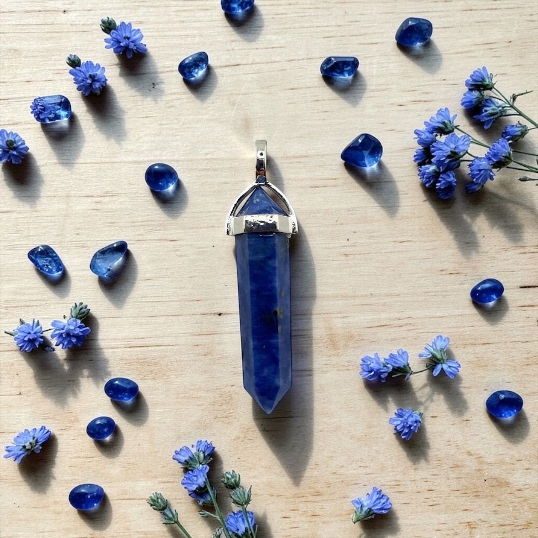 Pendente Laser Doppia Punta - Sodalite