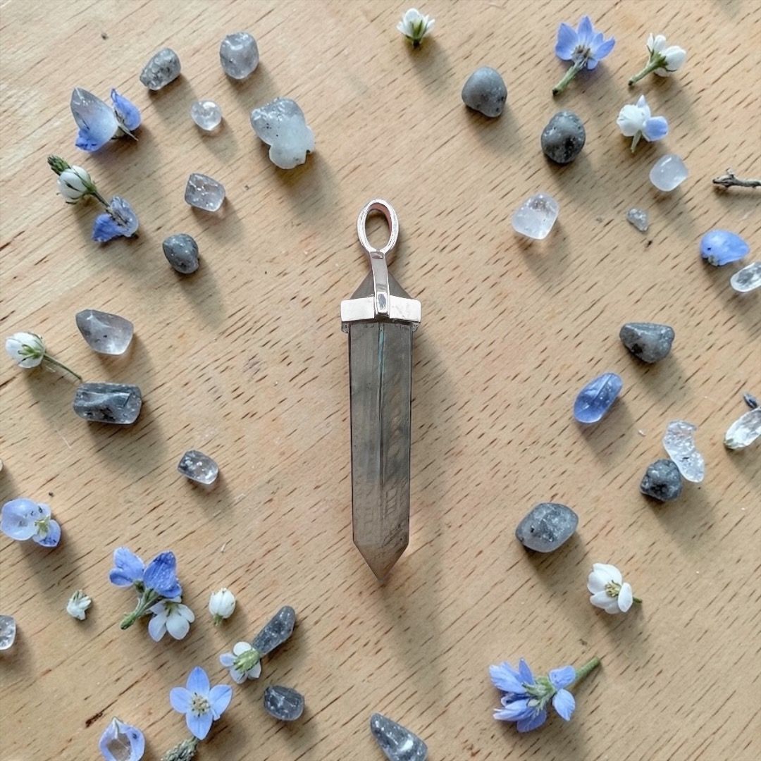 Pendente Laser Doppia Punta - Labradorite