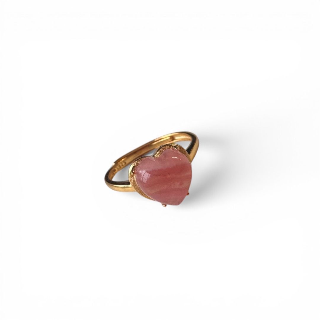 Anello Cuore in Rodocrosite