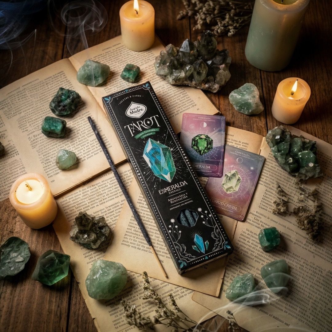 Incenso stick Tarot Gemas Sagrada Madre - Smeraldo (Limone e Lavanda)