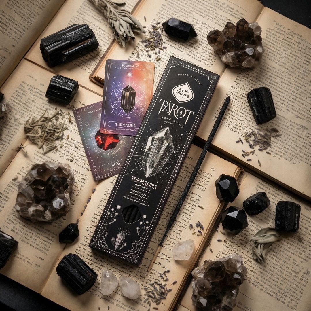 Incenso stick Tarot Gemas Sagrada Madre - Tormalina (Mirra e Gelsomino)