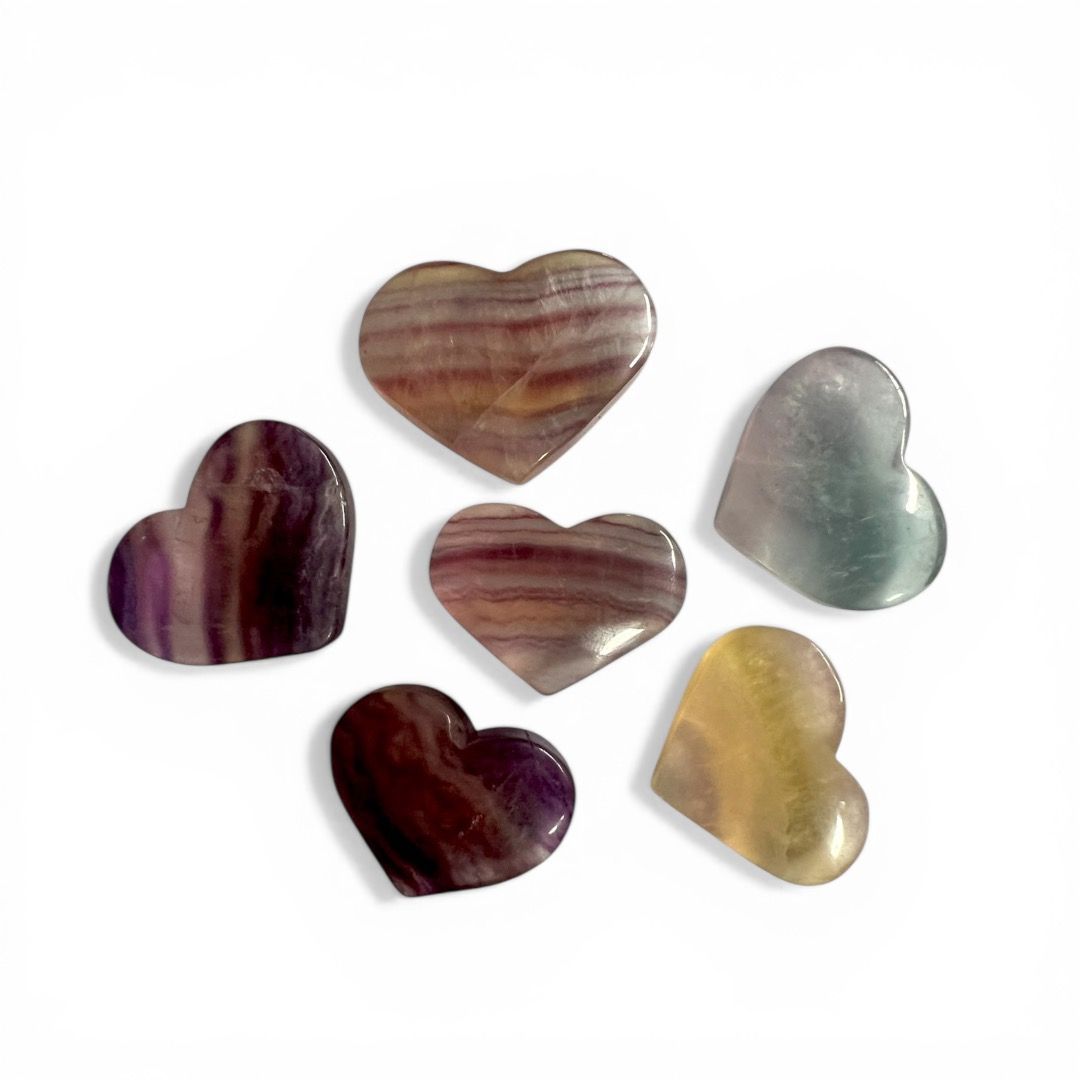 Cuore in Fluorite Arcobaleno