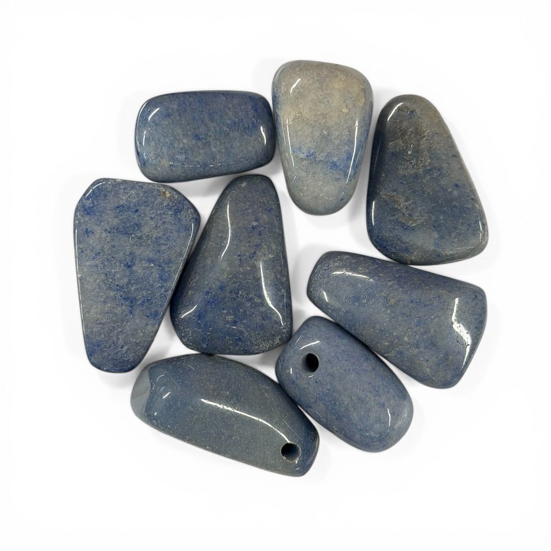 Pietra Burattata Forata Quarzo Blu