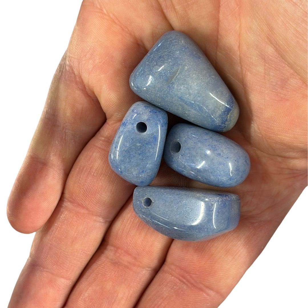 Pietra Burattata Forata Quarzo Blu