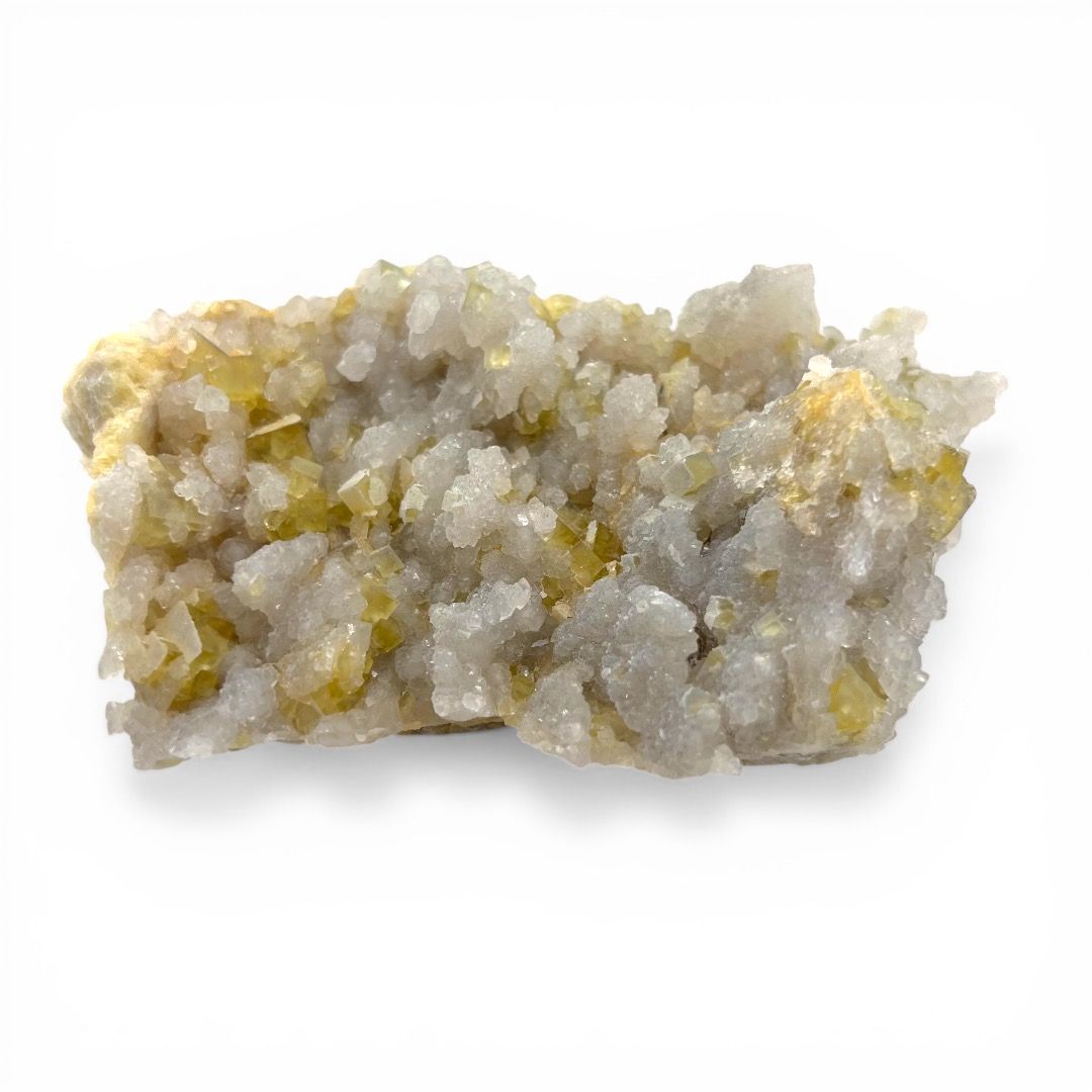 Fluorite Gialla su Calcite Grezza qualità B