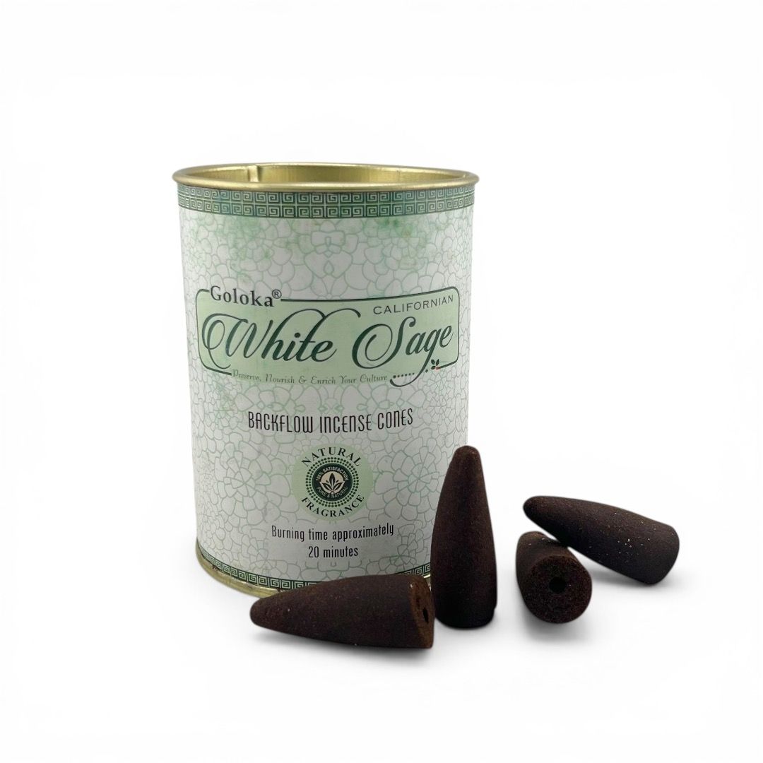 Incenso in coni back flow Goloka - Salvia Bianca