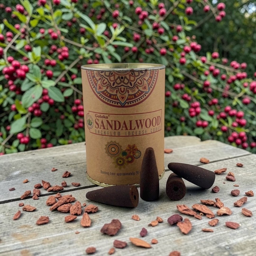 Incenso in coni back flow Goloka - Sandalo