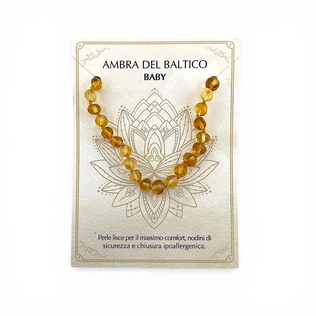 Collana Baby in Ambra - Sfere Trasparenti