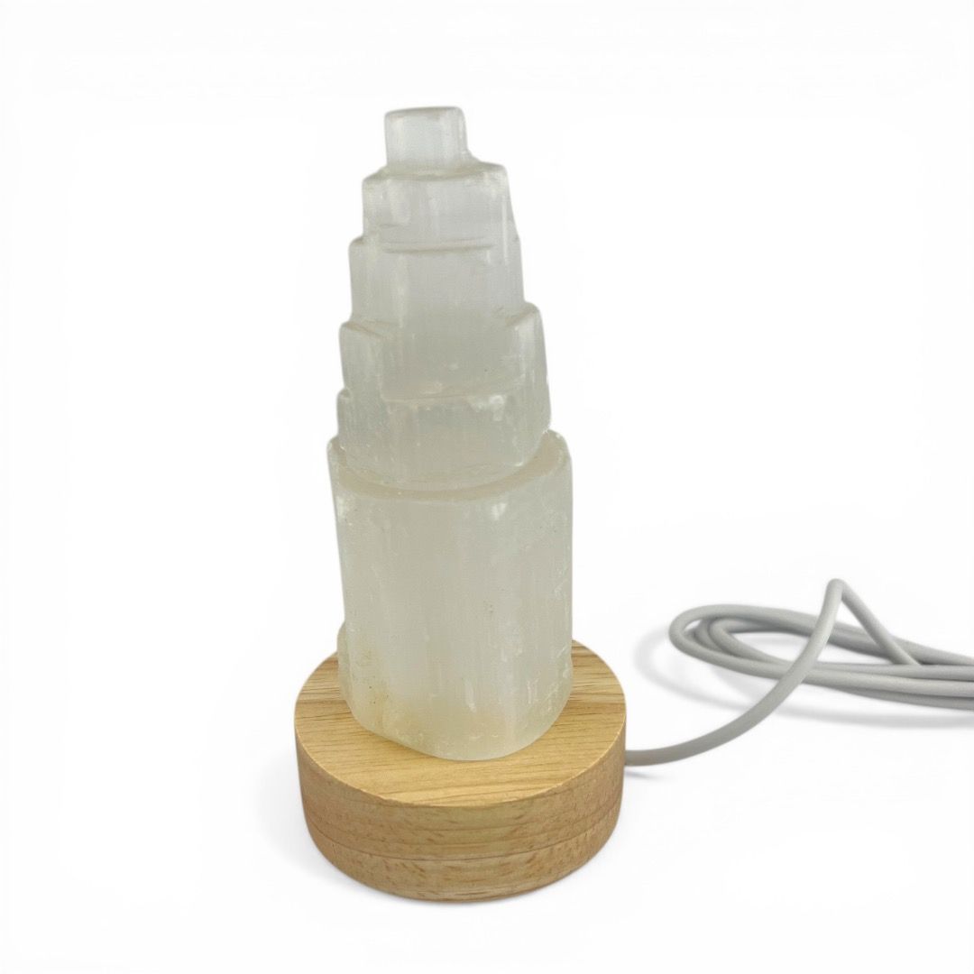 Iceberg in Selenite su Base Led Multicolore