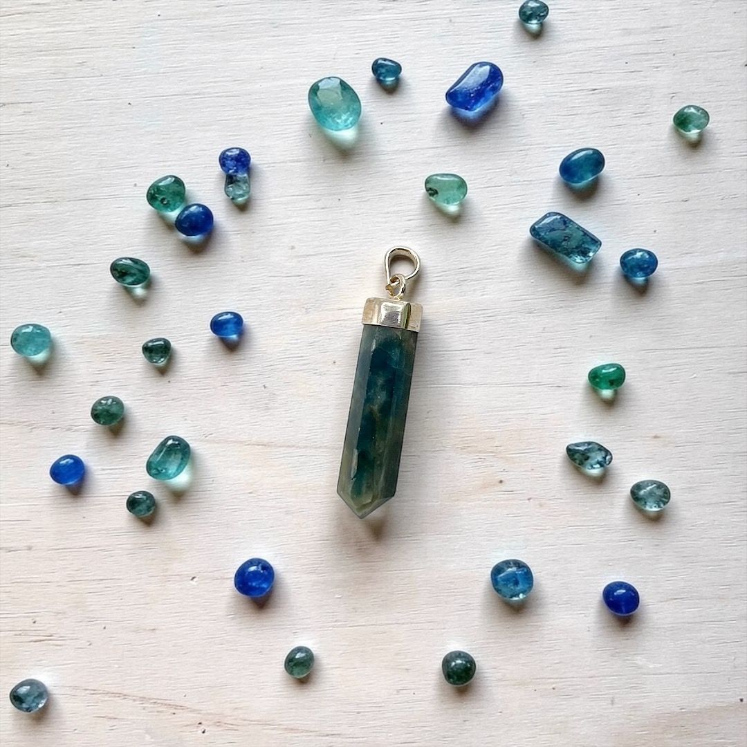 Pendente Apatite Blu in Argento