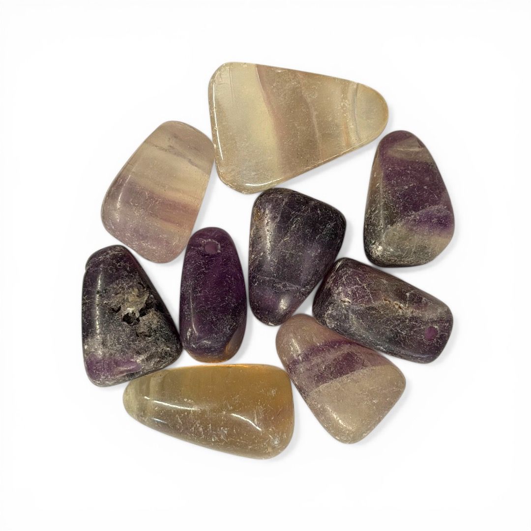 Pietra Burattata Forata Fluorite Lavanda