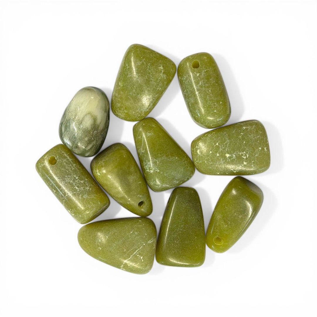 Pietra Burattata Forata Giada Verde QB