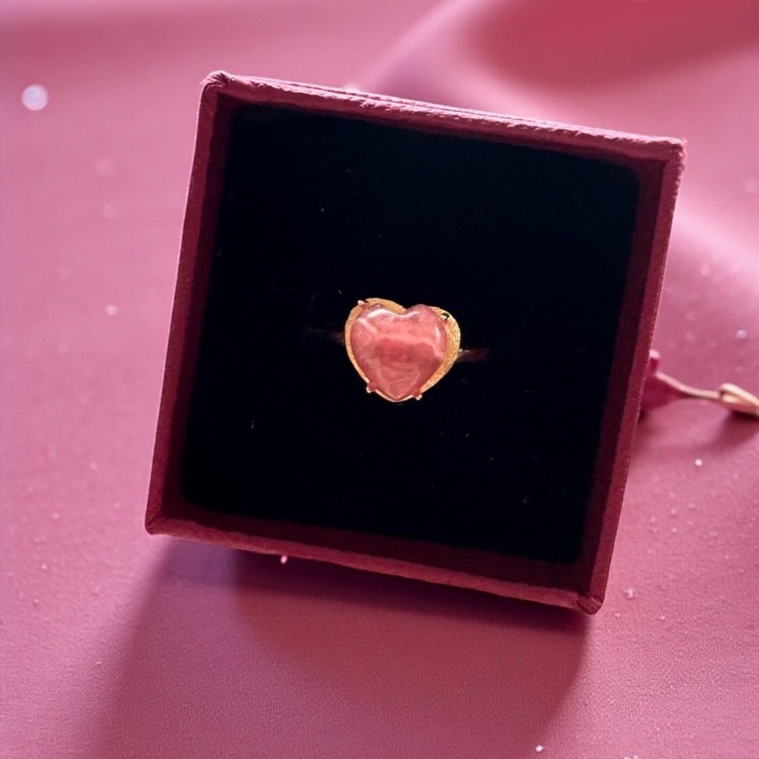Anello Cuore in Rodocrosite