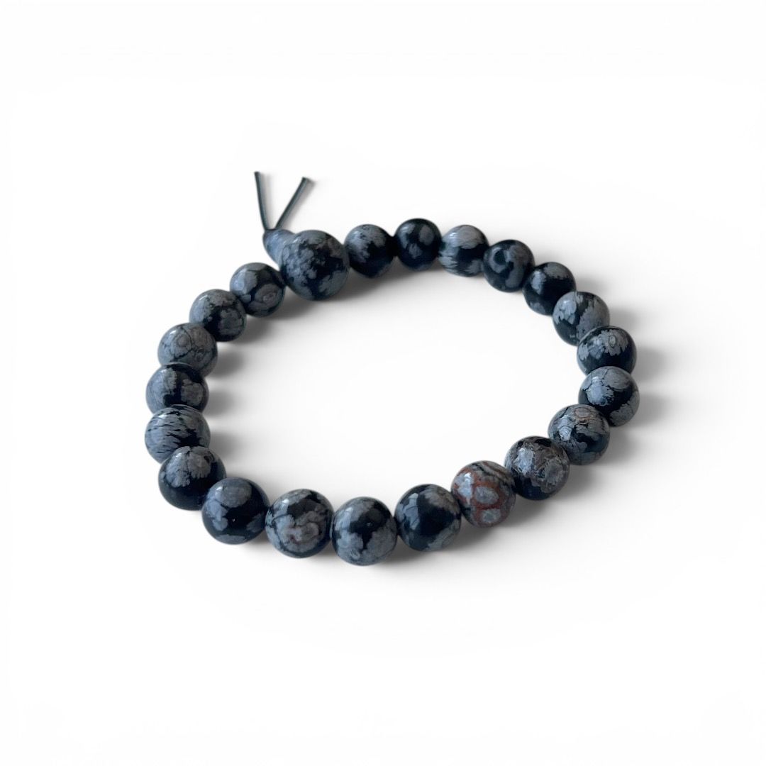 Bracciale Energia Ossidiana Fiocco di Neve