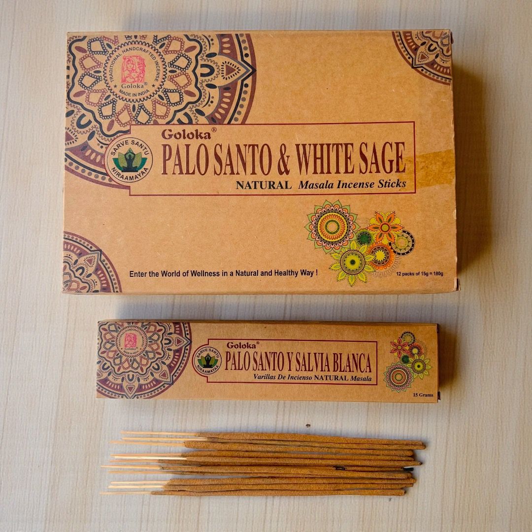 Incenso stick Organico Goloka - Palo Santo e Salvia Bianca