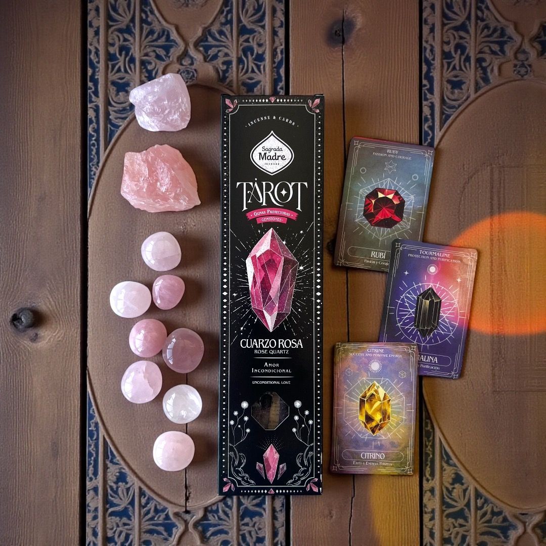 Incenso stick Tarot Gemas Sagrada Madre - Quarzo Rosa (Rosa Silvestre)