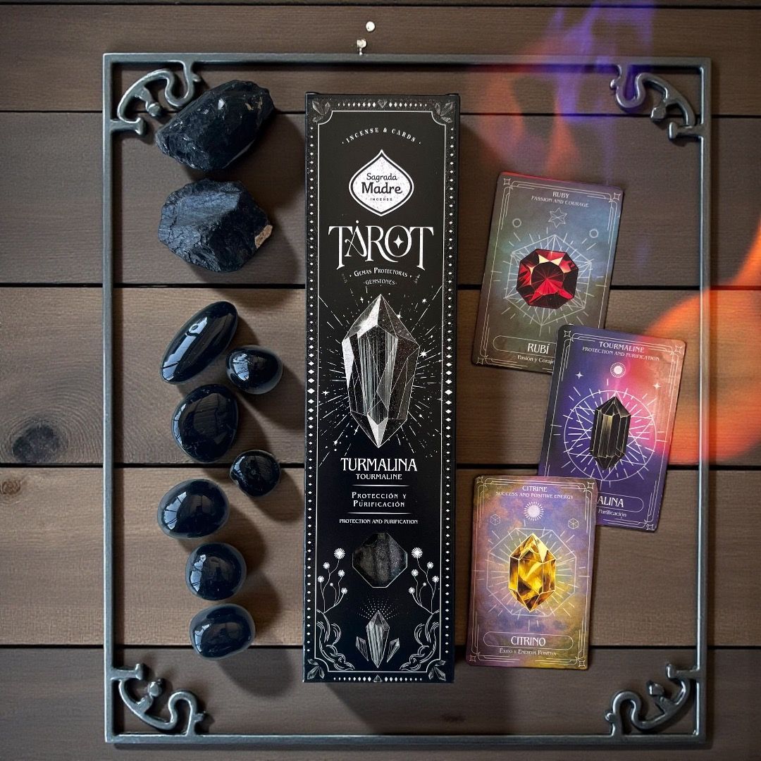 Incenso stick Tarot Gemas Sagrada Madre - Tormalina (Mirra e Gelsomino)
