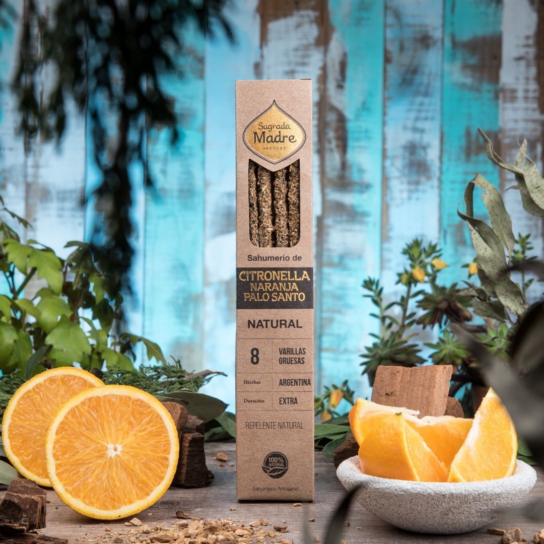Incenso stick Natural Sagrada Madre - Citronella, Arancia e Palo Santo