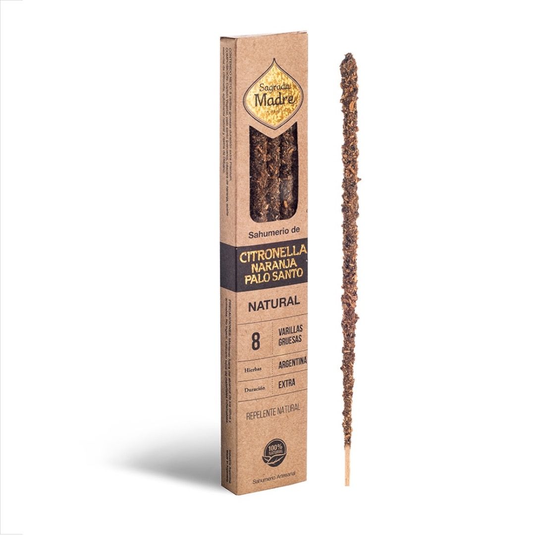 Incenso stick Natural Sagrada Madre - Citronella, Arancia e Palo Santo