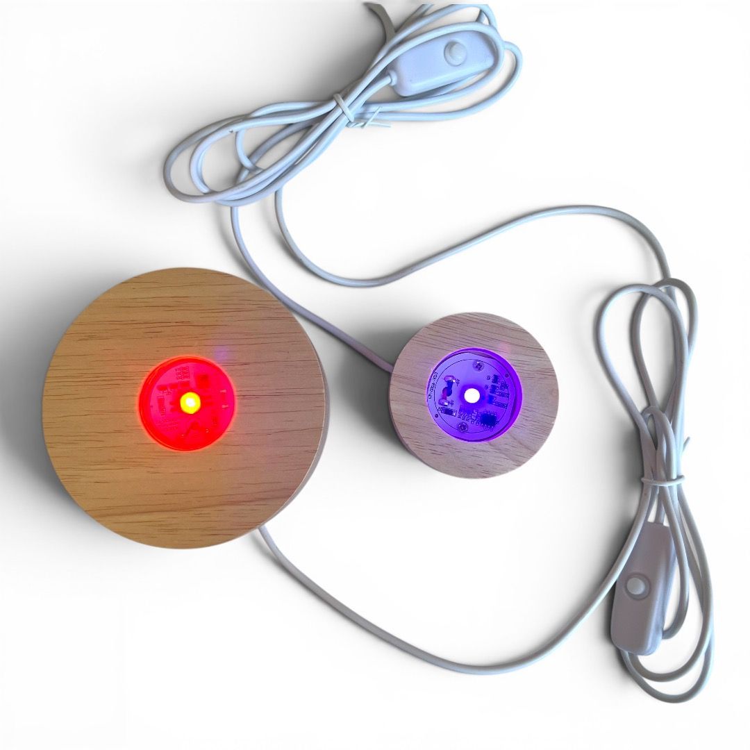 Base Led in Legno Luce Multicolor