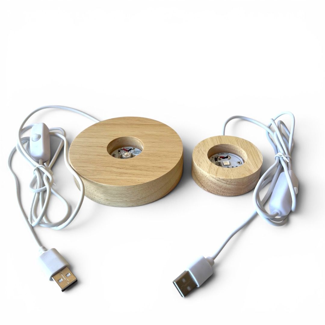 Base Led in Legno Luce Multicolor