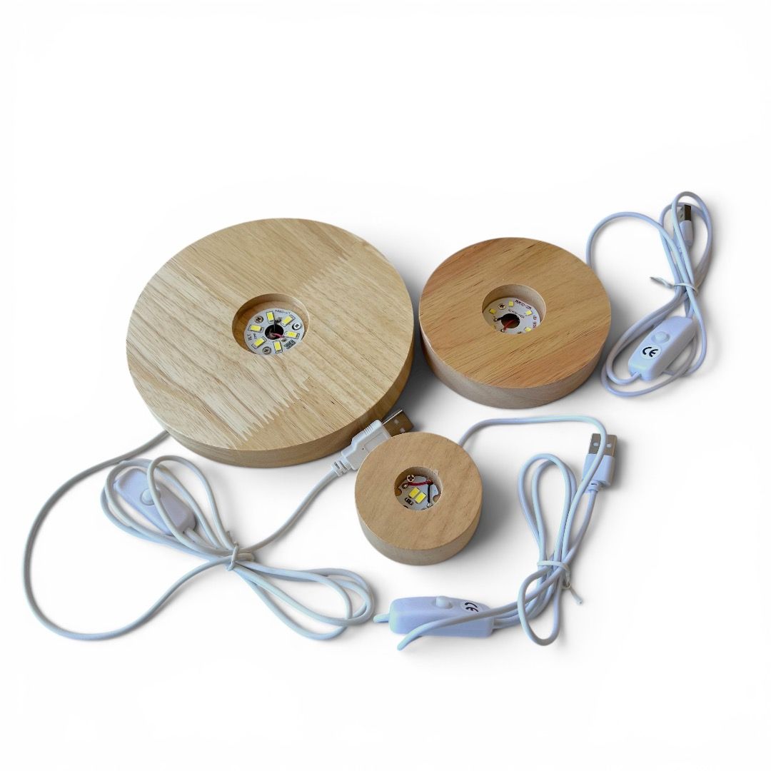 Base Led in Legno Luce Bianca