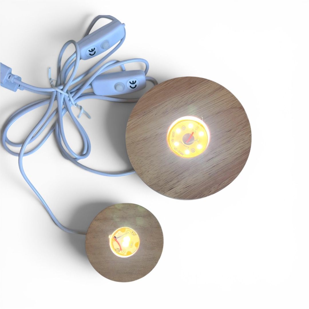 Base Led in Legno Luce Bianca
