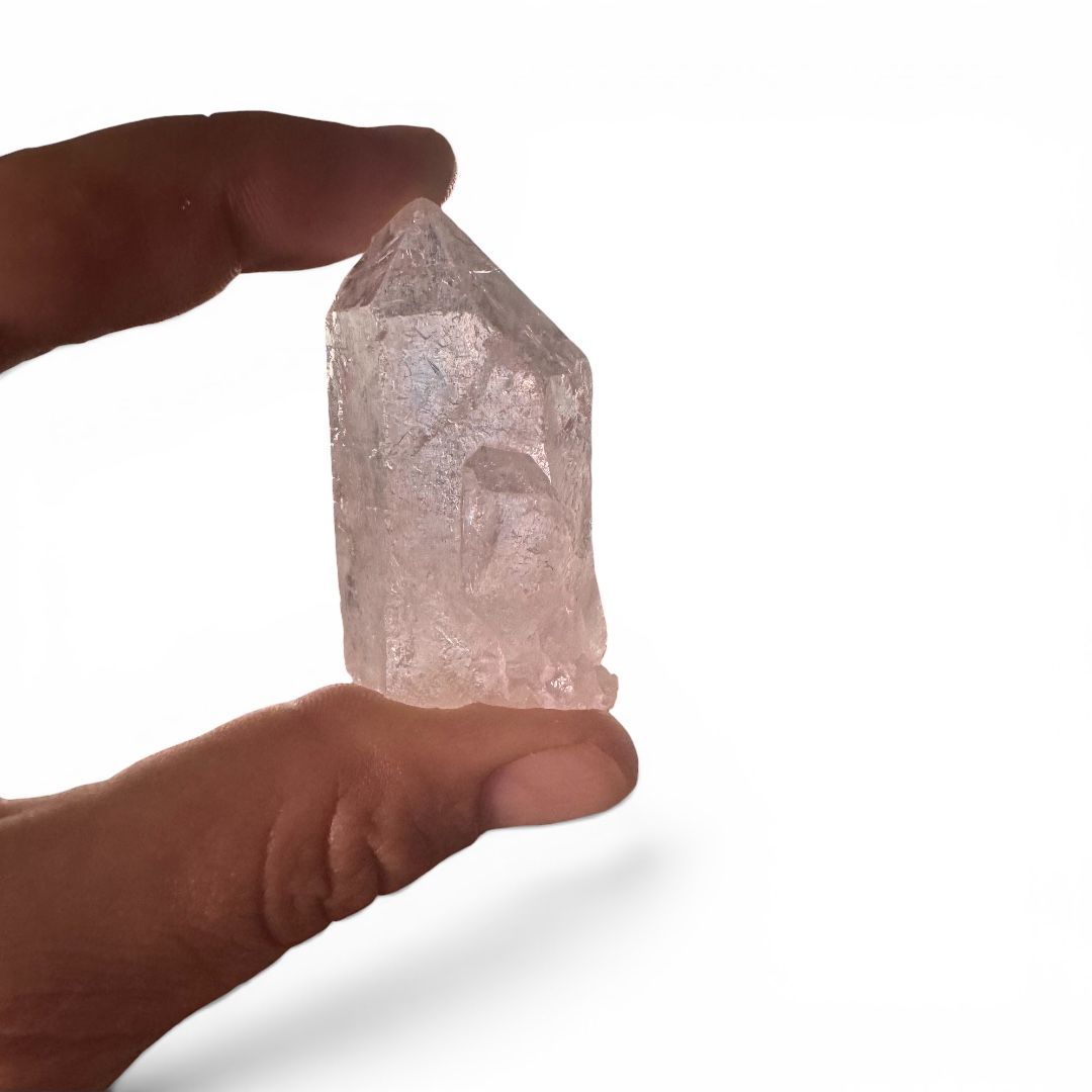 Punte Naturali di Cristallo di Rocca con Base Piatta - confezione da 4 punte