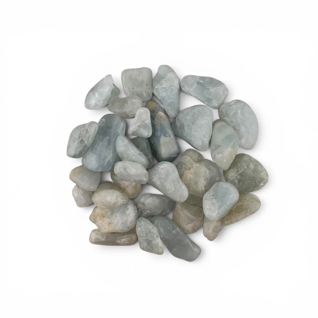 Pietre burattate Acquamarina Brasile qualità B 100 g