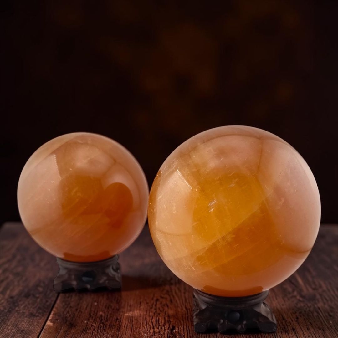 Sfera Maxi di Calcite Ambrata