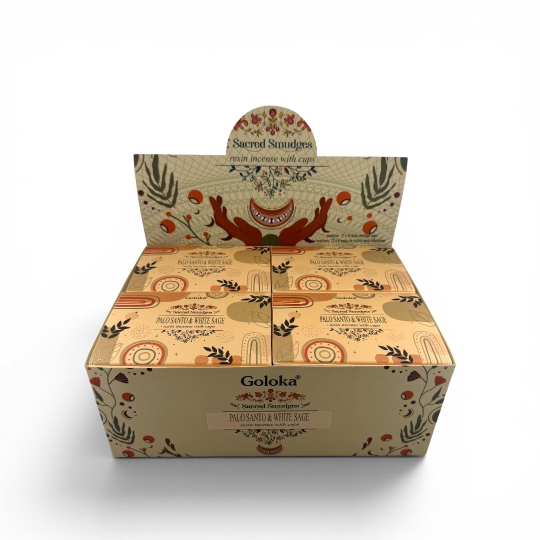 Espositore Sambrani Cup Goloka - Palo Santo e Salvia Bianca