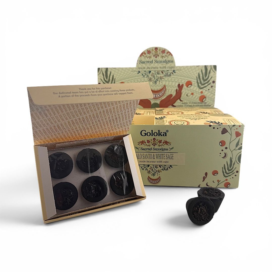 Espositore Sambrani Cup Goloka - Palo Santo e Salvia Bianca