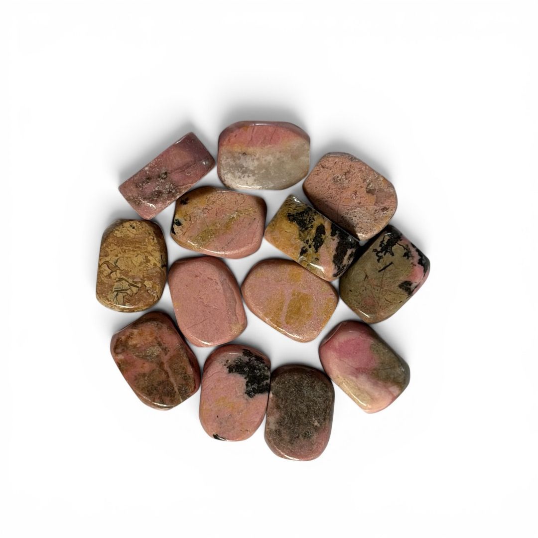 Pietre burattate Rodonite Ovale Piatta 100 g