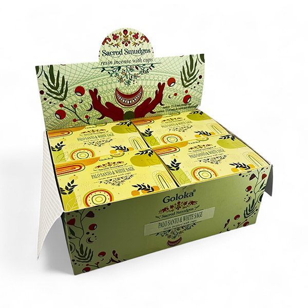 Espositore Sambrani Cup Goloka - Palo Santo e Salvia Bianca