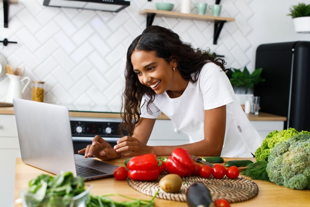 A woman is being coached about nutrition.