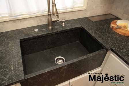 Quartz Fabrication — Black Kitchen Sink in Modesto, CA