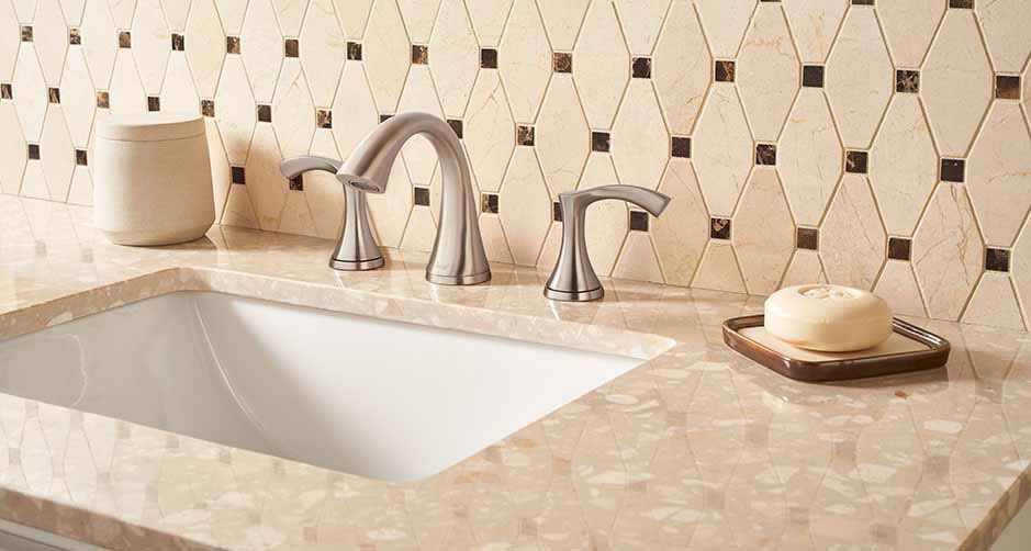 Marble Installation — Simple Brown Sink in Modesto, CA