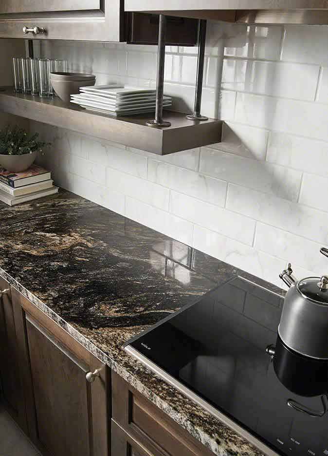 Marble Countertops —Simple Black Countertop in Modesto, CA