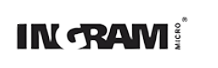 A black and white logo for ingram micro on a white background.