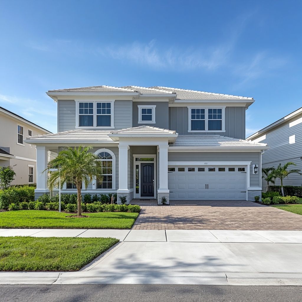 Modern Florida home featuring aluminum siding, seamless gutters, fascia, and trim upgrade