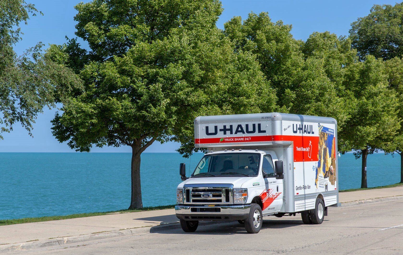 U-Haul truck with box trailer