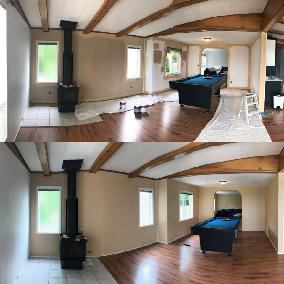 Interior Paint Job Repair — House Interior Renovation Painting Before and After in Seattle, Washington