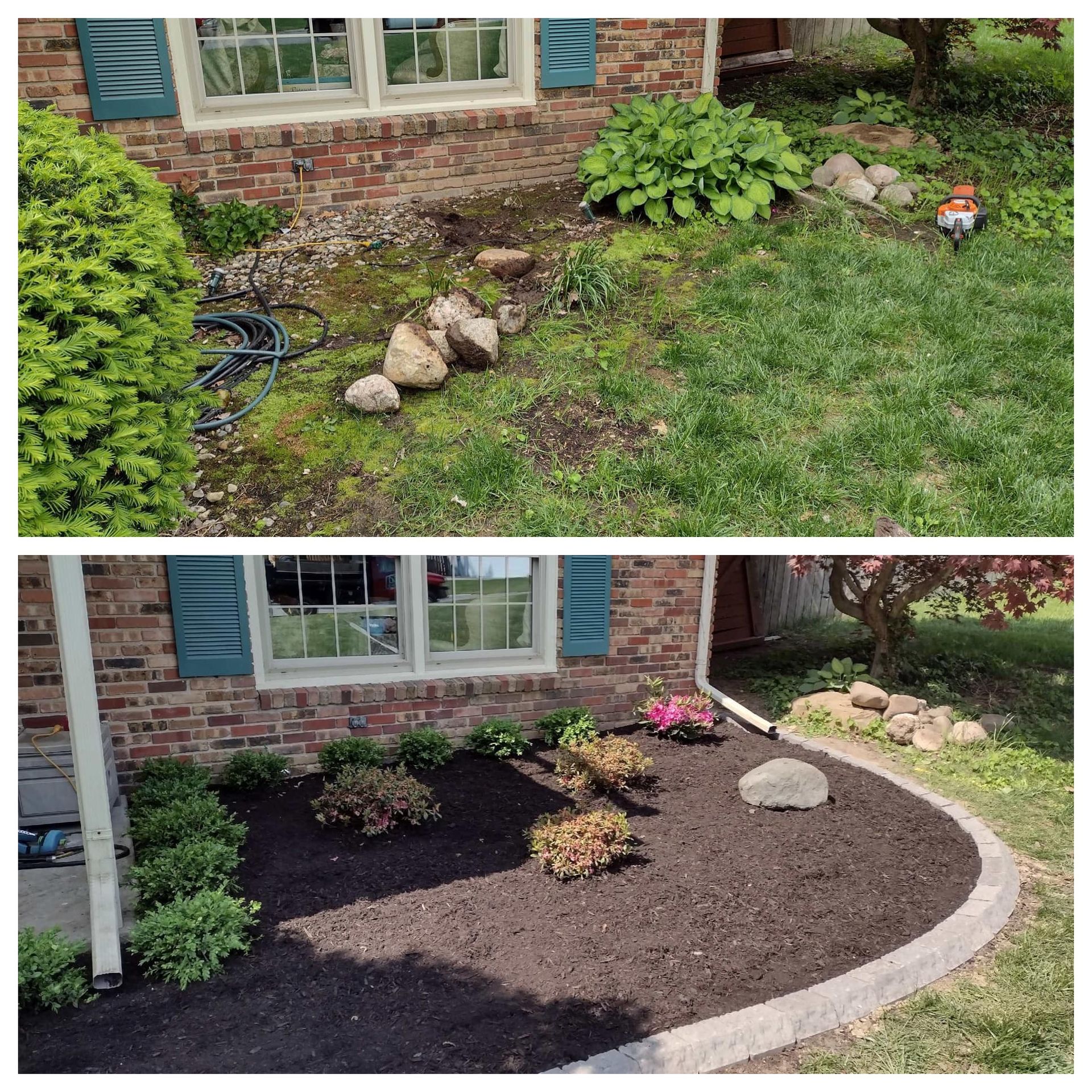 Plant Landscape Before & After — Champaign, IL — Green Light Landscaping 